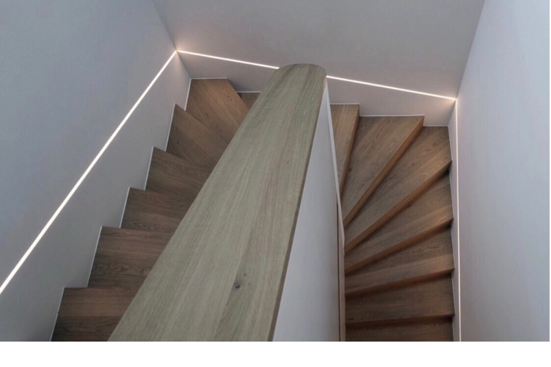 Stair Step And Side Strip Lighting